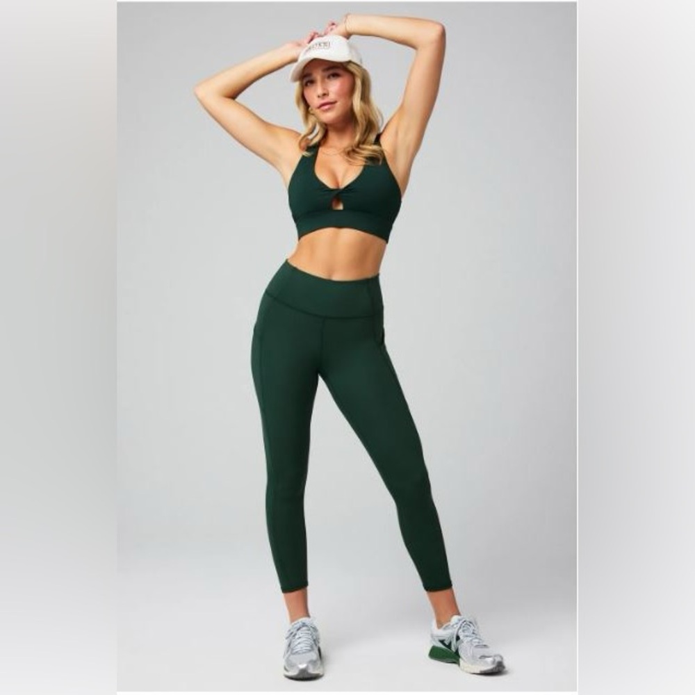 NWT- Fabletics PureLuxe High-Waisted Pocket 7/8 Leggings -EVERPINE - Picture 1 of 13